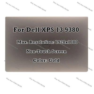 13" Dell XPS 13 9380 FHD LCD LED Display Non-Touch Screen Assembly Complete Gold - Image 1 of 4