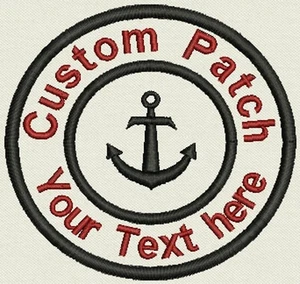 Marine 3.5" Circle Patch with Anchor Personalize with text or Name - Picture 1 of 1