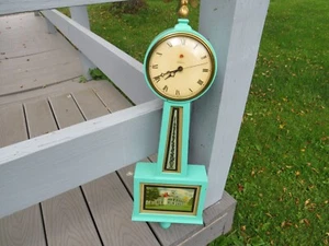 Vintage Telechron Electric Banjo Wall Clock Working Reverse Painting - Picture 1 of 8
