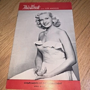 April 1951 THIS WEEK IN LOS ANGELES Tourist Guide MARILYN MAXWELL (Bob Hope USO) - Picture 1 of 9