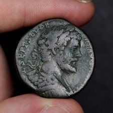 Septimius Severus Sestertius Ancient Roman Empire Bronze AE Coin 194AD Annona