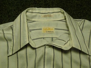 vintage 60s HATHAWAY button shirt french cuffs dagger collar no iron mens medium - Picture 1 of 13