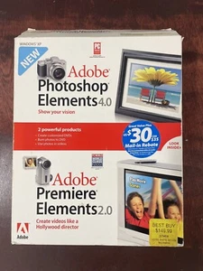 Photoshop Elements 4.0 for Windows XP PC CD ROM +Premier Elements 2.0 OEM - Picture 1 of 8