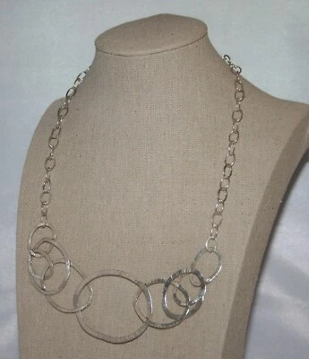 Colar Silpada prata esterlina "Pop the Bubbly" círculo link babador N2450 - Imagem 1 de 4