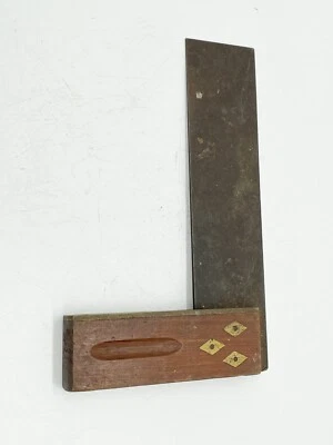 VINTAGE WOODWORKING SET SQUARE MARPLES BRASS INLAYS - Image 1 of 4