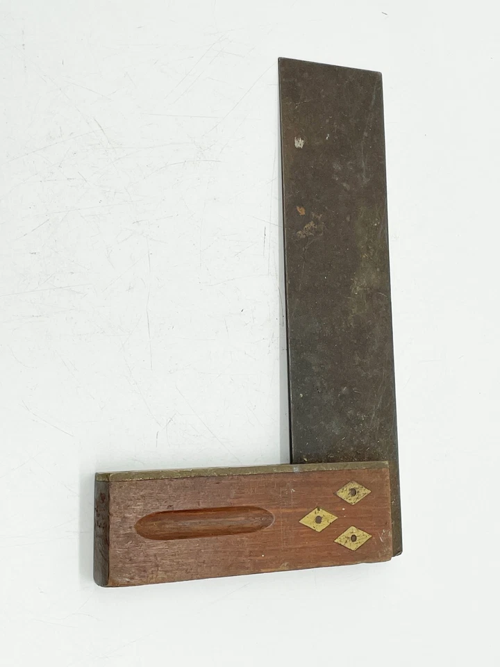 VINTAGE WOODWORKING SET SQUARE MARPLES BRASS INLAYS - Image 1 of 4