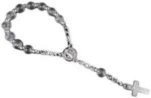 Perline Rosario Rotonde Chiare e Argento Forniture Comunione Cristiana - Foto 1 di 1
