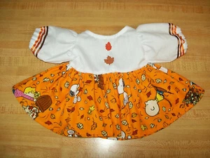 AUTUMN LEAVES LEAF SNOOPY CHARLIE BROWN DRESS for 16-18" CPK Cabbage Patch Kids  - Picture 1 of 7