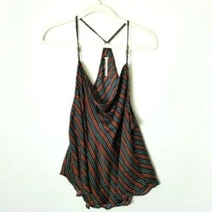 Free People Stevie Printed Cowl Neck Top in Collegiate Blue Comb Size Medium - Picture 1 of 9