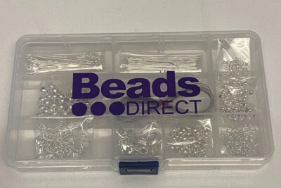 Beads Direct Craft Jewellery Making Findings Starter Kit Silver Plated In Box - Image 1 of 4