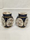 Pair Of Carlton Ware Decorative Pots With Lid Made In England