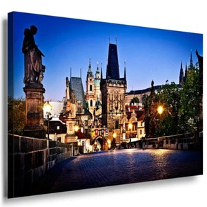 Prag Charles Bridge Leinwandbild AK Art Bilder Mehrfarbig Wandbild Kunstdruck - Bild 1 von 3