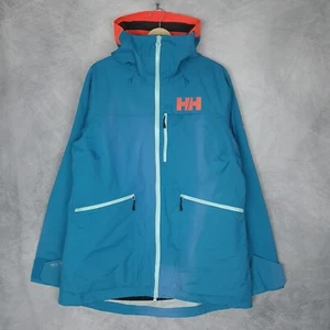 Helly Hansen Rain Coat Womens XL Blue Hooded Kvitegga Shell Jacket - Picture 1 of 24