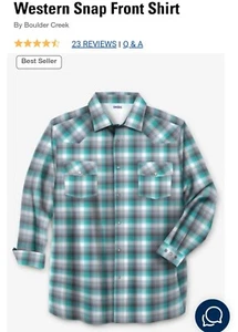 Men's Lg Tall LT Western Shirt New W Tags Pearl Snaps Boulder Creek - Picture 1 of 2