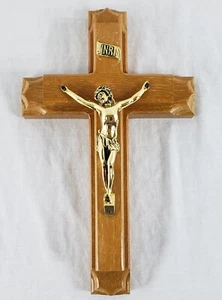 Vintage Holz Letzte Rechte Kruzifix Krankenruf Kreuz Kerzen ohne Weihwasserflasche - Bild 1 von 8