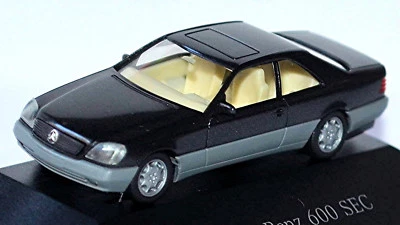 Mercedes Benz 600 Sec Coupé W140 1992-98 Nero Black Metallico 1:87 Herpa - Immagine 1 di 4