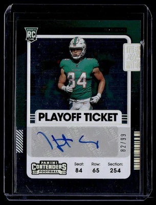 2021 Panini Contenders Playoff Ticket Rookie Auto Hunter Long 82/99 #185 - Image 1 of 2