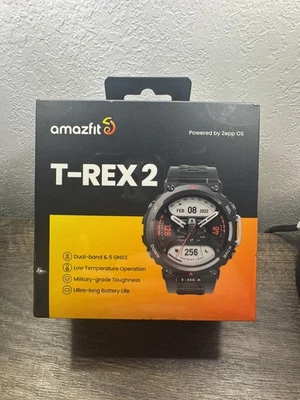 Amazfit A2170 T-Rex 2 Smartwatch GPS Ember Black  New - Image 1 of 2