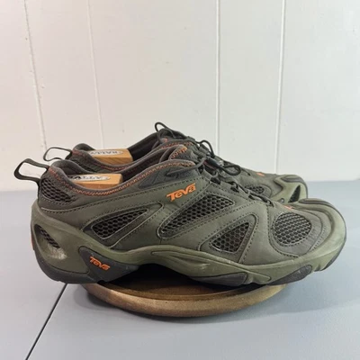 Zapatos de Senderismo Teva Para Hombre Verde Oliva Naranja Malla Transpirable Talla 9 Foto 1 de 4