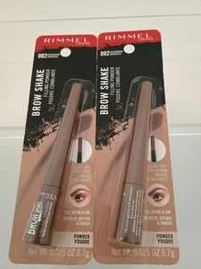 x2 Rimmel Brow Shake Filling Powder 002 MEDIUM BROWN 2pc Set Duo New - Picture 1 of 5