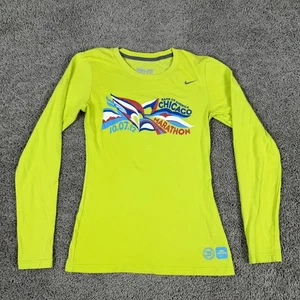 Nike Dri-Fit Shirt Damen Small Gelb Chicago Marathon 2012 Langarm Laufen - Bild 1 von 12