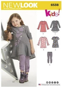 New Look Pattern 6538 Girls Knit Leggings Top Dress  3 4 5 6 7 8 - Picture 1 of 3