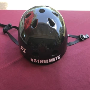 S1 Lifer Helmet Black Medium Skateboard Bike Roller Skating With Stickers - Picture 1 of 7