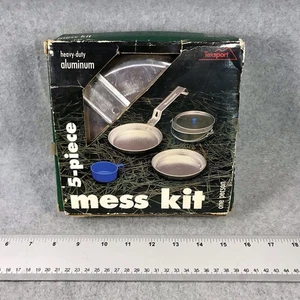 TexSport Adventure Heavy Duty Alluminio 5 Pezzi Mess Kit Campeggio Zaino 1995 - Foto 1 di 9
