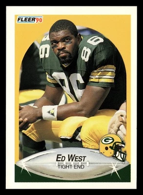 Ed West 1990 Fleer #181 Green Bay Packers FOOTBALL *223 - Image 1 of 2