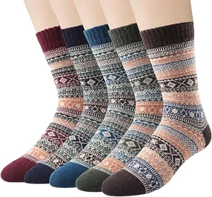 Herren Wollsocken für Winter dicke warme Wandersocke weich lässig Nordic Stiefelsocken - Bild 1 von 12