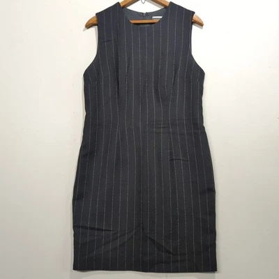 Vestido Amanda Smith Petites Lana Pura 10 Petite Negro Blanco Rayas 10P Foto 1 de 4