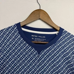 Peter Millar Sweater Womens XL Blue Blue Geometric Birdie Perth Performance Golf - Picture 1 of 11