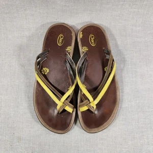 Chaco Damen-Flip-Flop-Riemensandalen Größe 10 Öko-Profil braun gelb - Bild 1 von 12