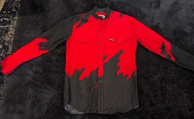 Camisa de Colección Mo Betta Maury Tate Western Bloques de Color Años 90 Manga Larga 15.5x34 Foto 1 de 4