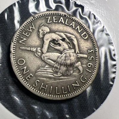 Nueva Zelanda 1953 1 chelín ¡solo 207 k acuñado! Z4366 Foto 1 de 2