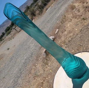 L E Smith 33”+ Tall Nubby Butt Blue Glass Simplicity Floor Vase Vintage MCM 60s - Picture 1 of 15