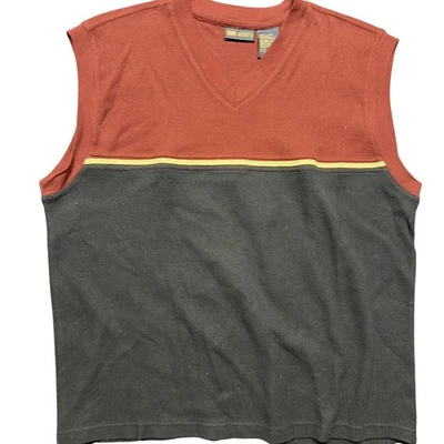 Chaleco Suéter Cuello en V Gloria Desteñido De Colección Para Hombre Grande Bloque de Color Años 90 Foto 1 de 4