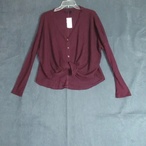 Out From Under Urban Outfitters Pullover Damen XS Lila Waffel Cardigan Knoten Neu mit Etikett - Bild 1 von 8