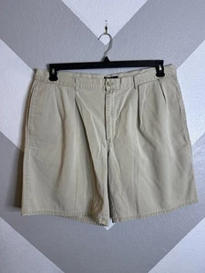 Vintage Polo Ralph Lauren Shorts Men 9” Size 40 Khaki Pleated Casual Made in USA - Picture 1 of 11