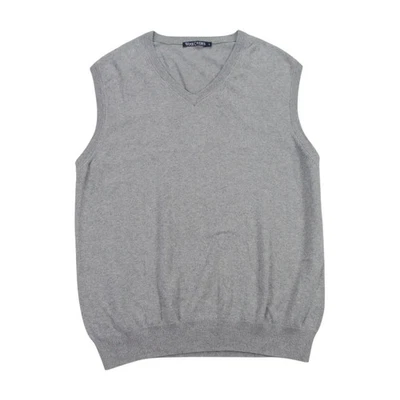 Chaleco Woolovers Para Hombres Grande Gris Algodón Cachemira Cuello en V Golf Camiseta sin Mangas Jersey Foto 1 de 4
