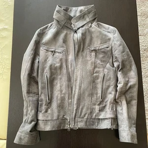 TORNADO MART Gray Suede Look Leather Jacket LL Slim Fit - Picture 1 of 12