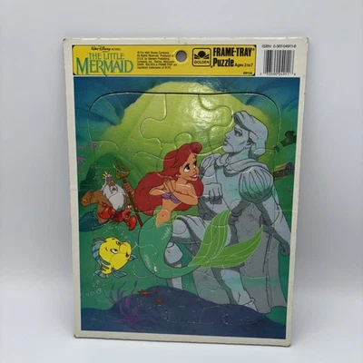 Rompecabezas Bandeja Marco La Sirenita Arial Dorado Años 80 De Colección 4911A Walt Disney Foto 1 de 4