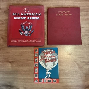 1971 The All American U.S. Stamp Album 1847-1971 + 1931 Paragon + 1954 Atlas - Picture 1 of 14