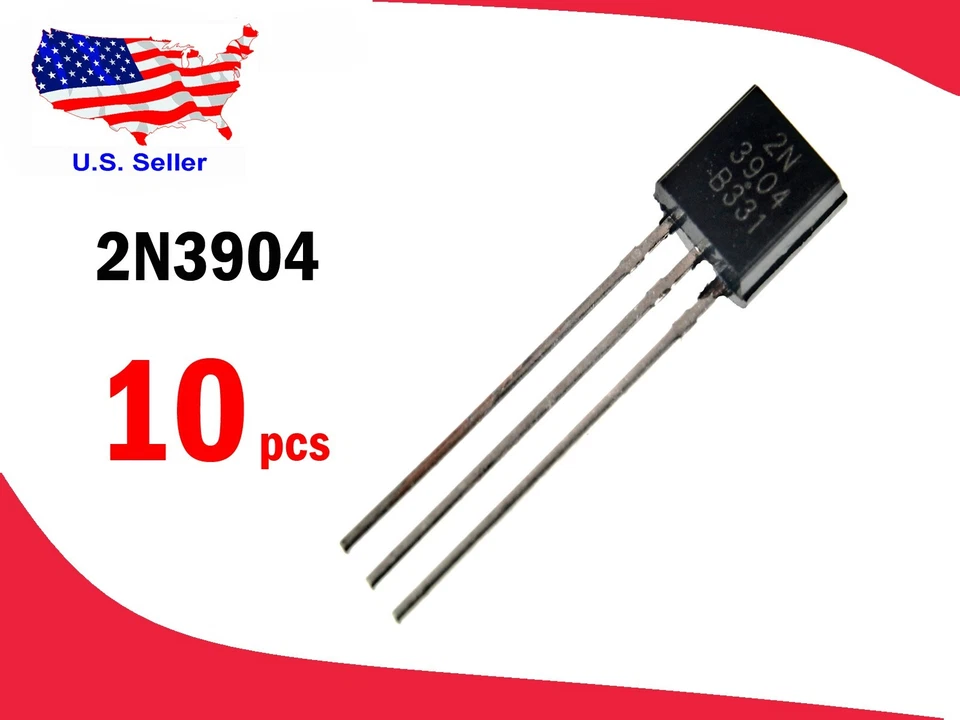 2N3904 (10 pcs) General Purpose TO-92 NPN Transistor - Free & Fast shipping - Image 1 of 1