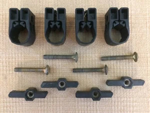 Set x 4 Yakima SNAR Round Square Bar Mount Wrap Around + 5/16" Bolts Wing Nuts - Picture 1 of 6