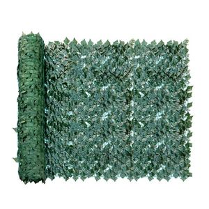 4'x14' Artificial Faux Ivy Leaf Privacy Fence Screen Hedge Decor w/Mesh Backing - Picture 1 of 7