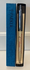 Vtg Parker Jotter Ballpoint "Window" Advertising Pen White Chrome Brass Thr -Box - Picture 1 of 17