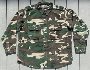 Vintage Cabela's Shirt Men's XL Sidney Camo Chamois Flannel Button Up Hunting - Picture 1 of 8