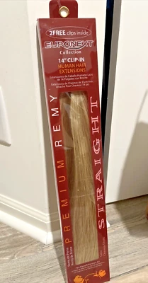 NEW Euronext 100% Human Hair Extensions 14" Clip in Dark Blonde Frost - Image 1 of 4