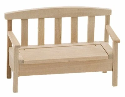  Banco de jardín miniatura para casa de muñecas sin terminar escala 1:12 nuevo Foto 1 de 2